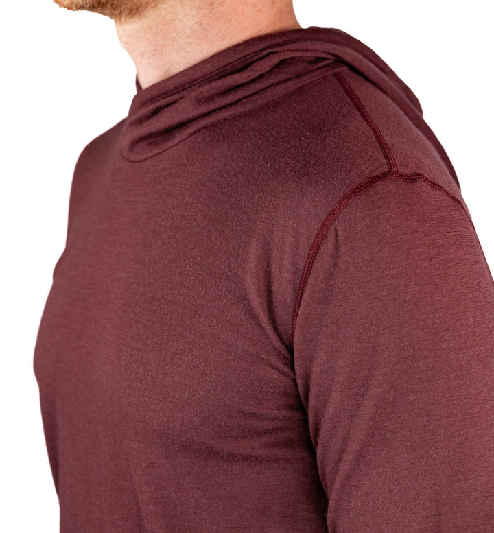 All Season Merino Wool Hoodie - Brick Red - Pinebury