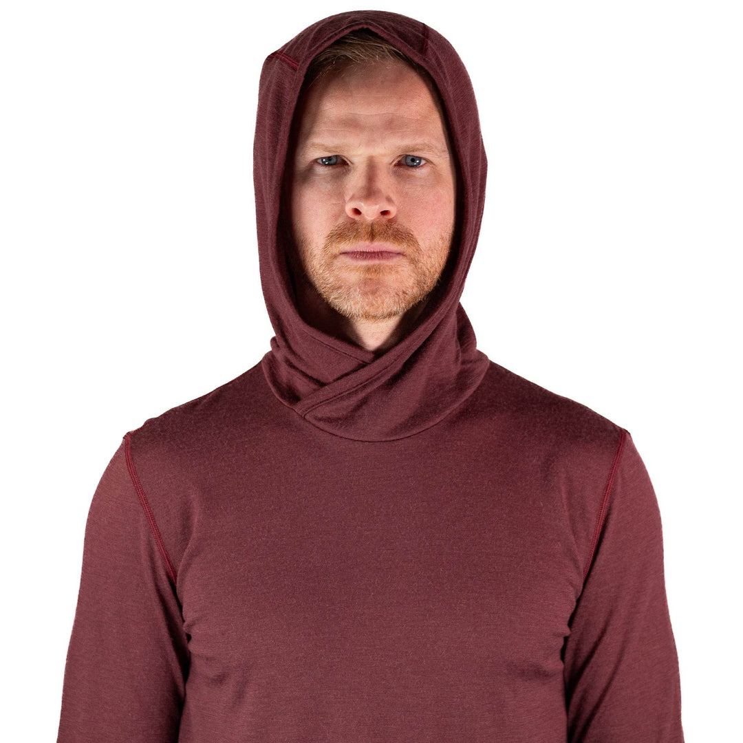All Season Merino Wool Hoodie - Brick Red - Pinebury