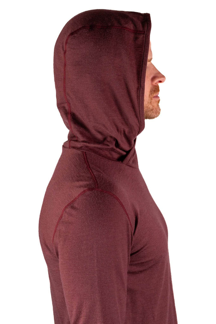 All Season Merino Wool Hoodie - Brick Red - Pinebury
