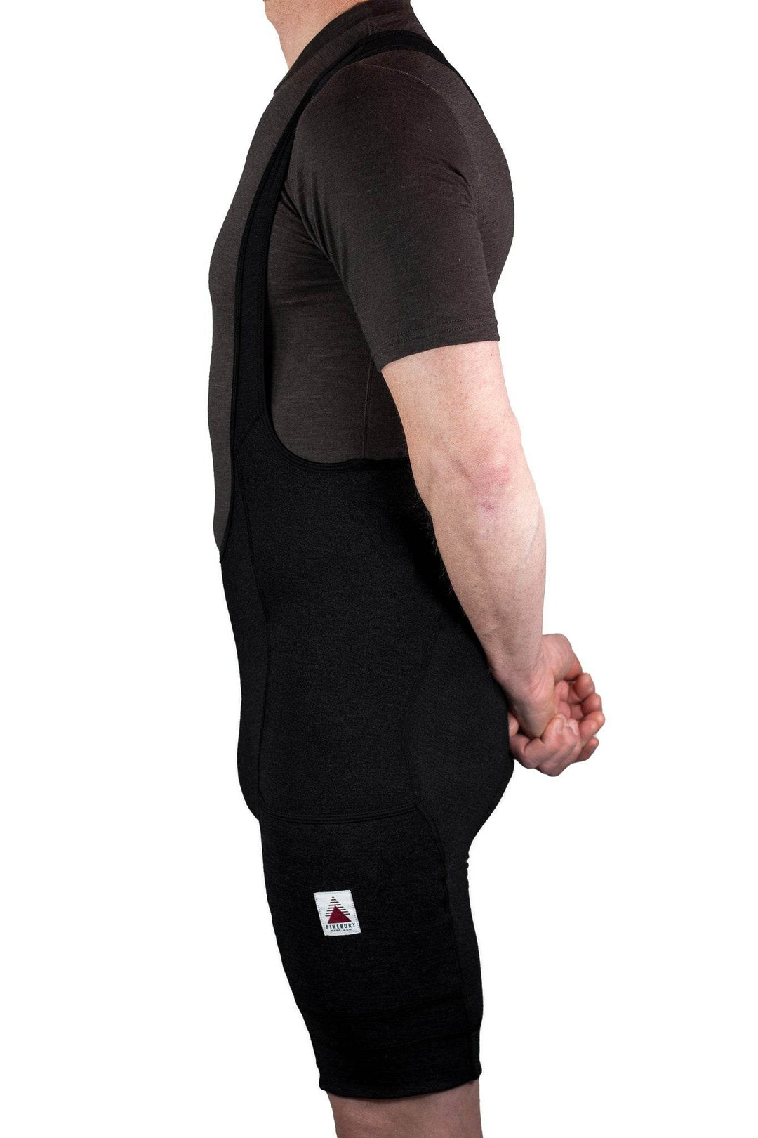 The Merino Wool Cargo Bib Shorts - Black - Pinebury