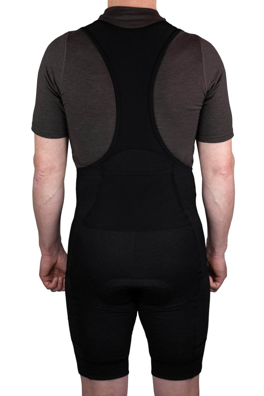 The Merino Wool Cargo Bib Shorts - Black - Pinebury
