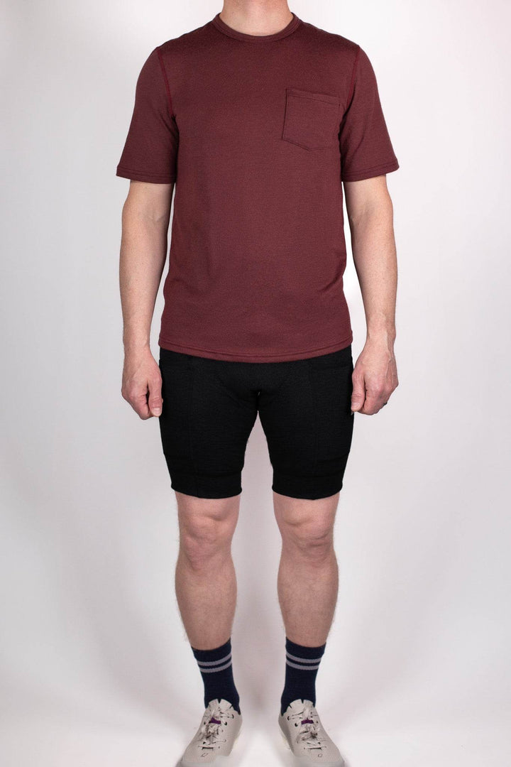 The Merino Wool Cargo Bib Shorts - Black - Pinebury