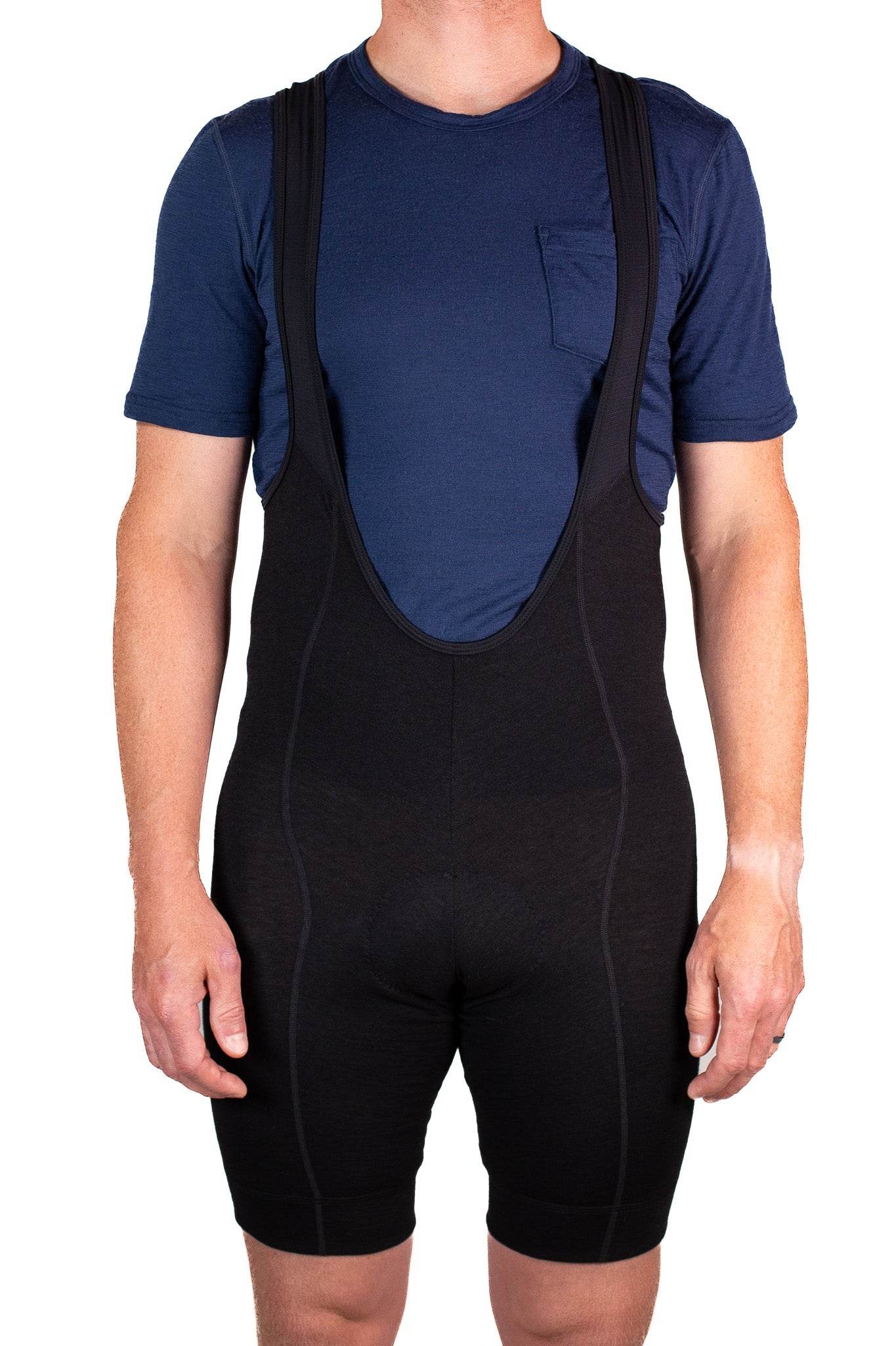The Merino Wool Bib Shorts - Black - Pinebury