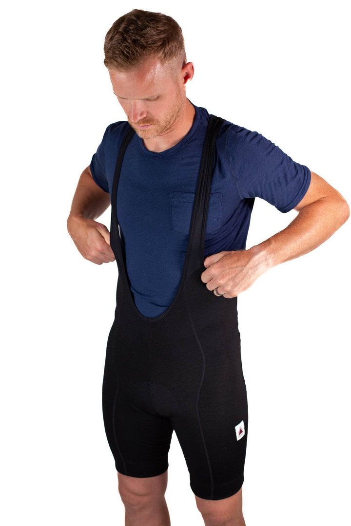 The Merino Wool Bib Shorts - Black - Pinebury