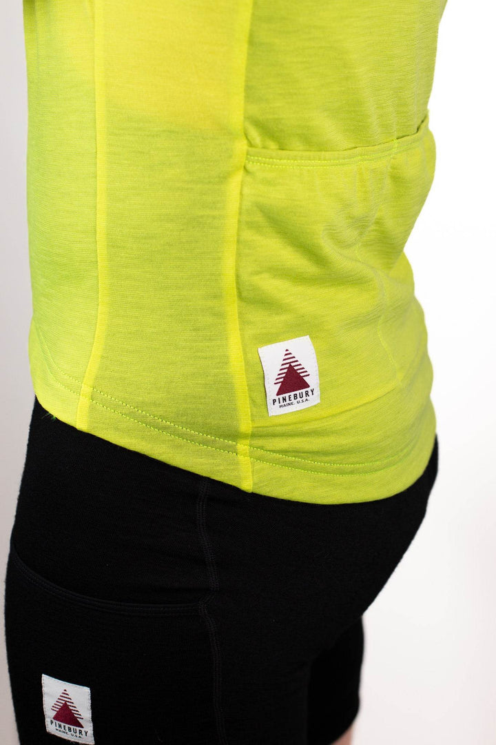 Summer Wool Short Sleeve Cycling Jersey - Lime - Pinebury
