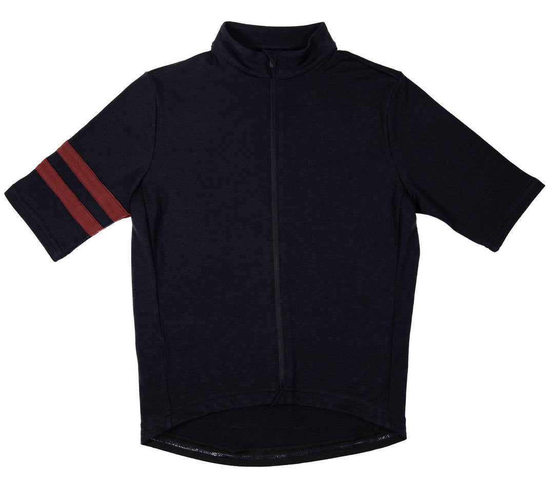 Grafton Short Sleeve Merino Wool Cycling Jersey - Black (Final Sale) - Pinebury