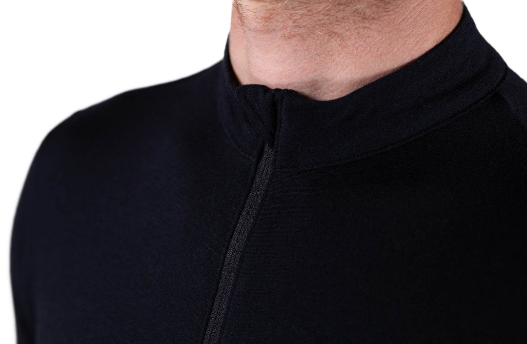 Grafton Short Sleeve Merino Wool Cycling Jersey - Black (Final Sale) - Pinebury