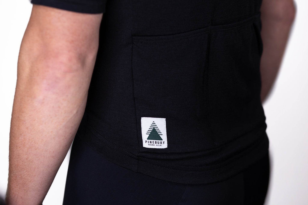 Grafton Short Sleeve Merino Wool Cycling Jersey - Black (Final Sale) - Pinebury