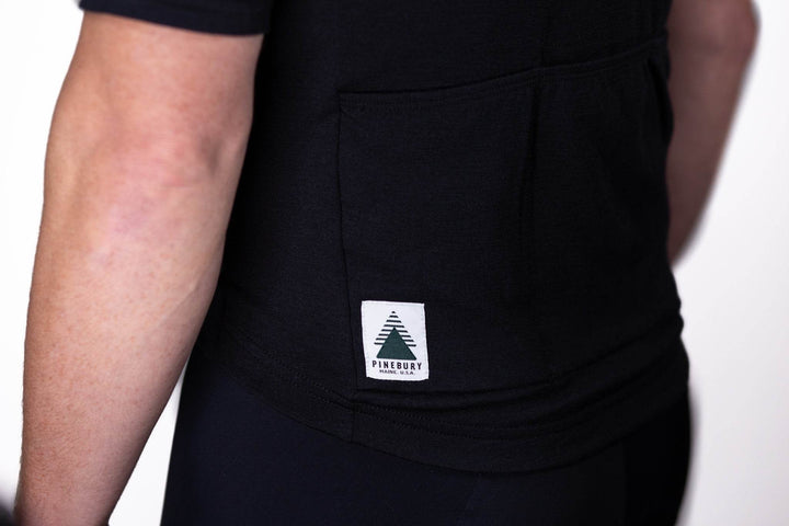 Grafton Short Sleeve Merino Wool Cycling Jersey - Black (Final Sale) - Pinebury