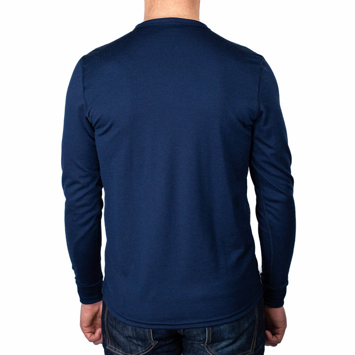 Every-Season Long Sleeve Merino Wool Tee - Atlantic Blue - Pinebury