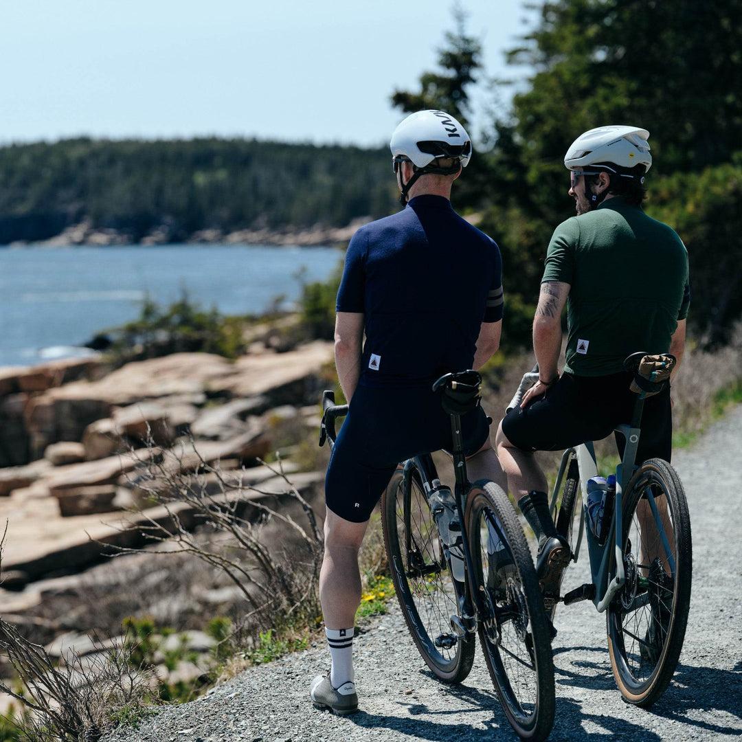 Every-Season Short Sleeve Merino Wool Cycling Jersey - Atlantic Blue - Pinebury