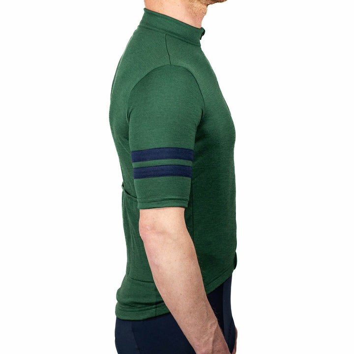 Every-Season Short Sleeve Merino Wool Cycling Jersey - Pine - Pinebury