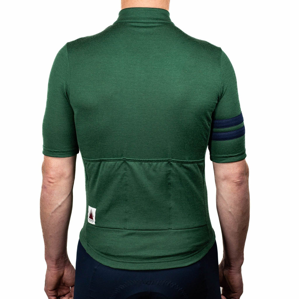 Every-Season Short Sleeve Merino Wool Cycling Jersey - Pine - Pinebury