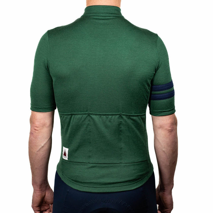 Every-Season Short Sleeve Merino Wool Cycling Jersey - Pine - Pinebury
