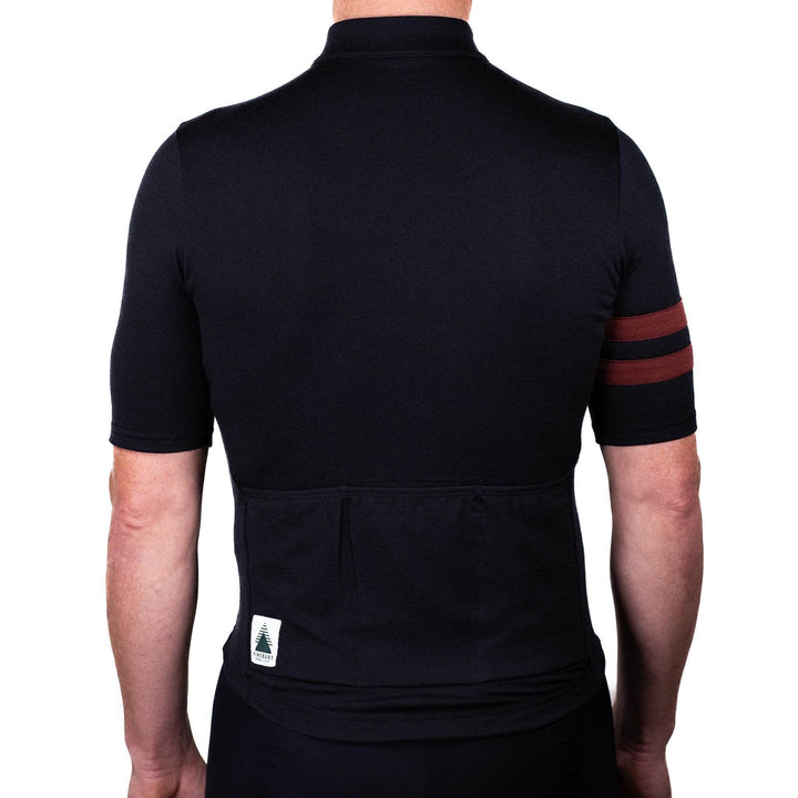 Grafton Short Sleeve Merino Wool Cycling Jersey - Black (Final Sale) - Pinebury