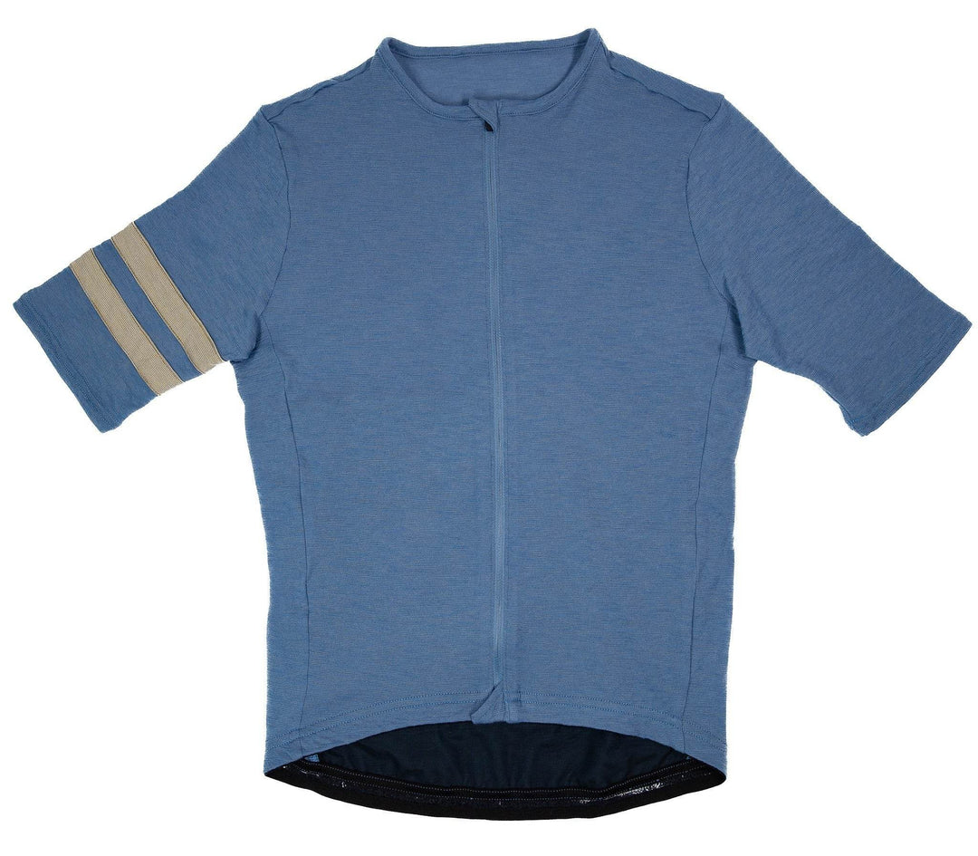 Summer Wool Short Sleeve Cycling Jersey - Faded Blue - Pinebury