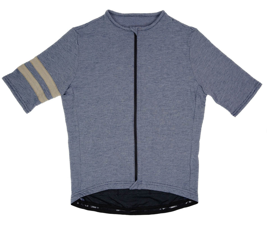 Summer Wool Short Sleeve Cycling Jersey - Steel Blue - Pinebury