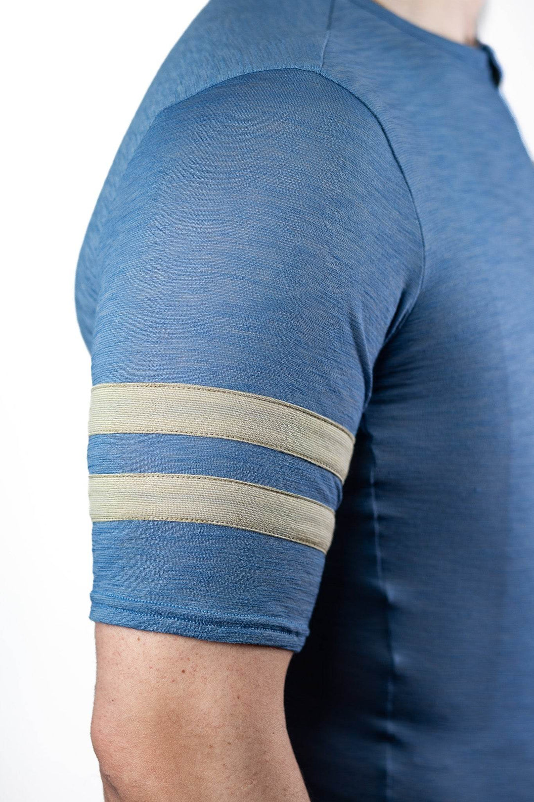 Summer Wool Short Sleeve Cycling Jersey - Faded Blue - Pinebury