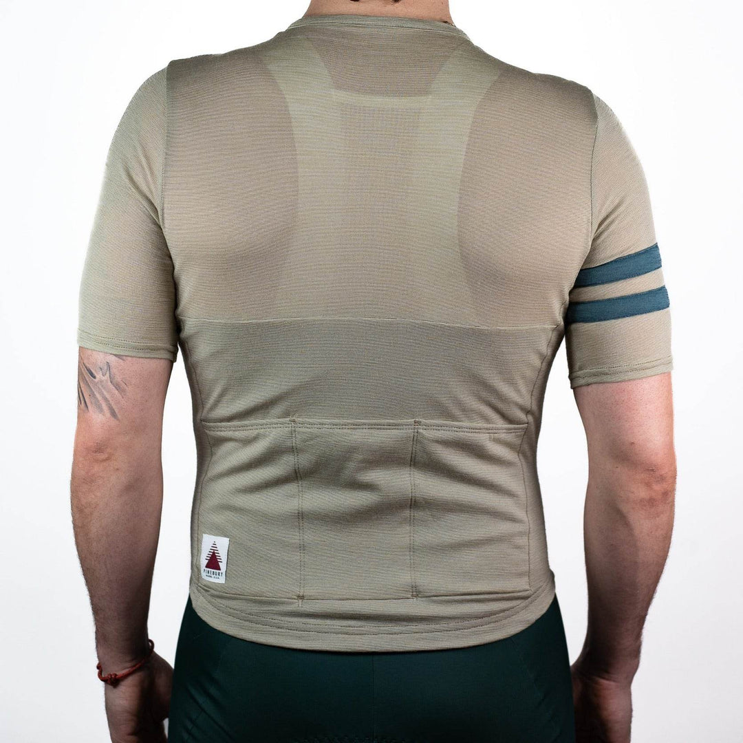 Summer Wool Short Sleeve Cycling Jersey - Khaki - Pinebury