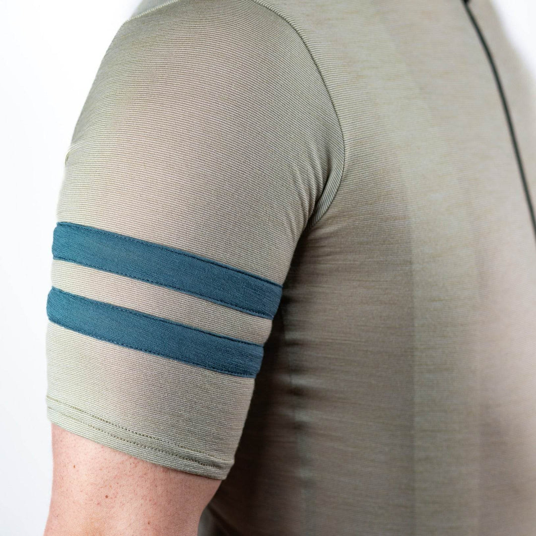 Summer Wool Short Sleeve Cycling Jersey - Khaki - Pinebury