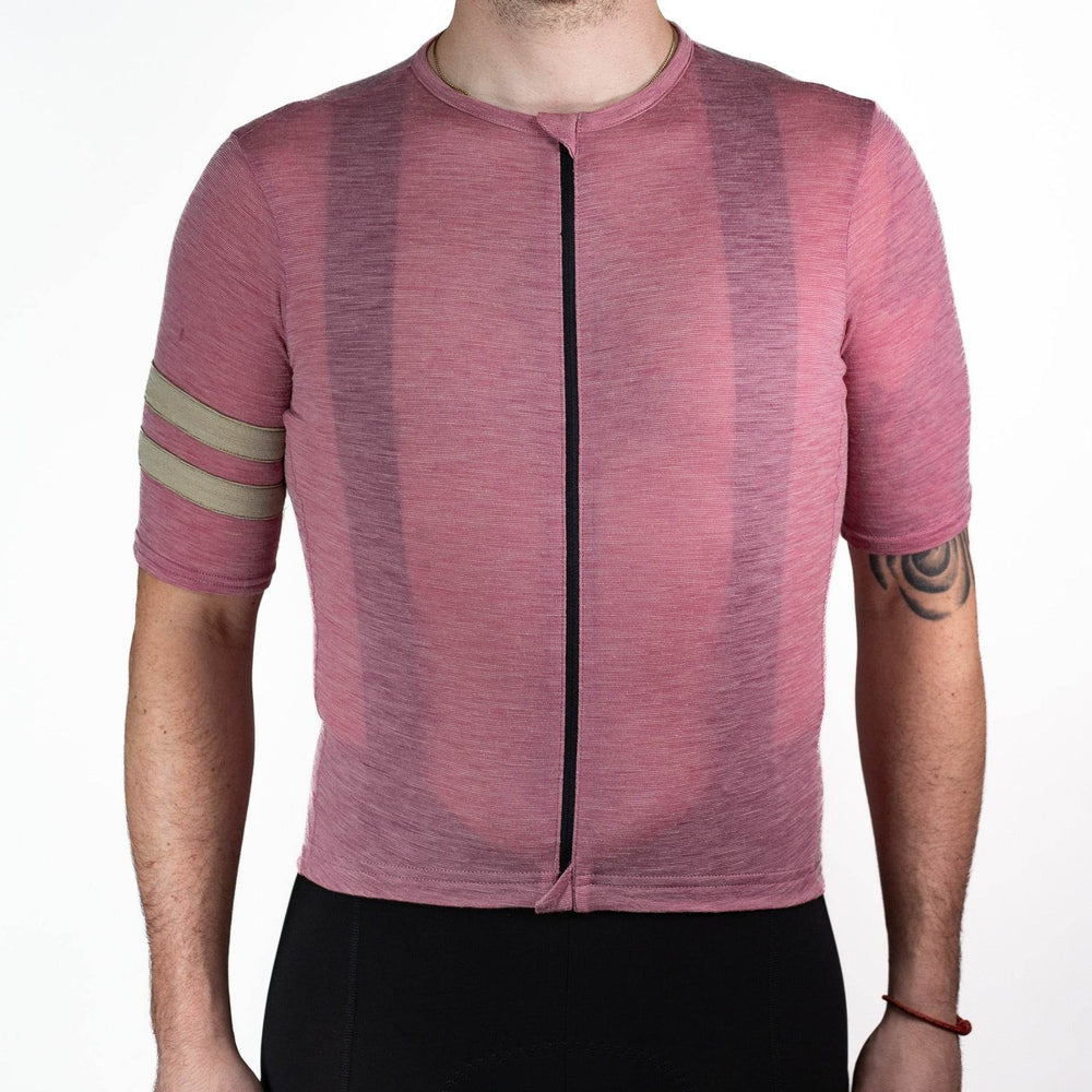 Summer Wool Short Sleeve Cycling Jersey - Rose - Pinebury
