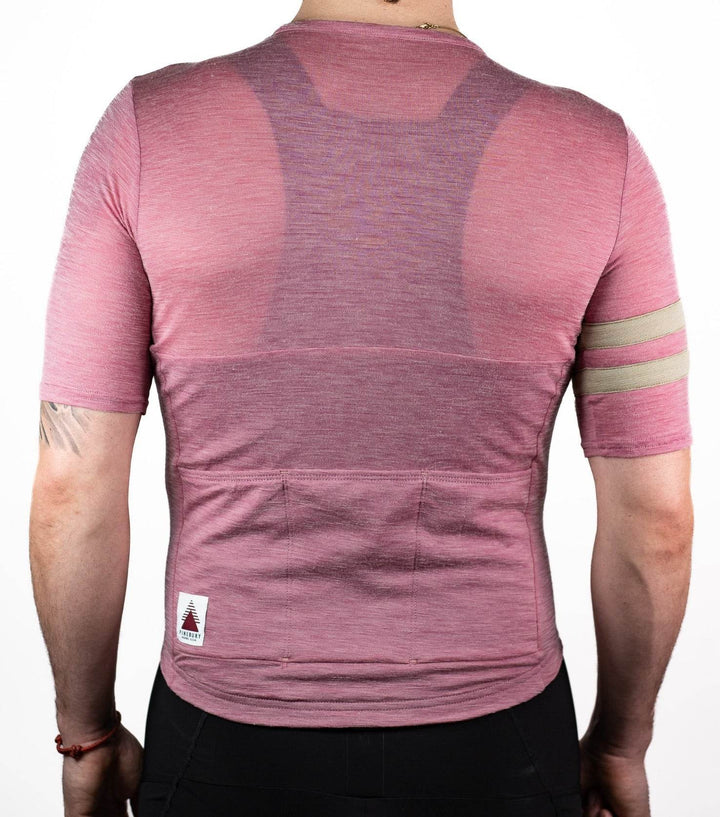Summer Wool Short Sleeve Cycling Jersey - Rose - Pinebury