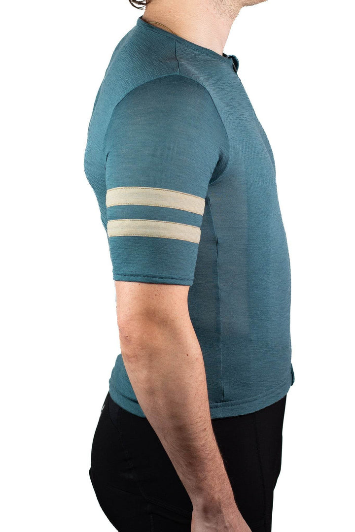 Summer Wool Short Sleeve Cycling Jersey - Silver Pine - Pinebury