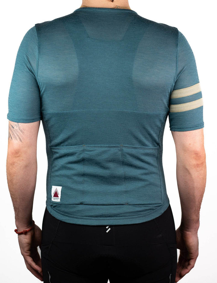 Summer Wool Short Sleeve Cycling Jersey - Silver Pine - Pinebury