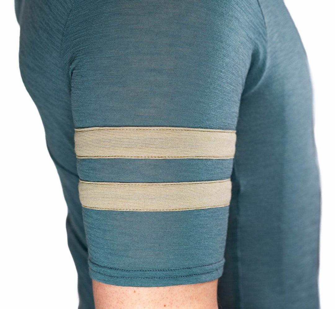 Summer Wool Short Sleeve Cycling Jersey - Silver Pine - Pinebury