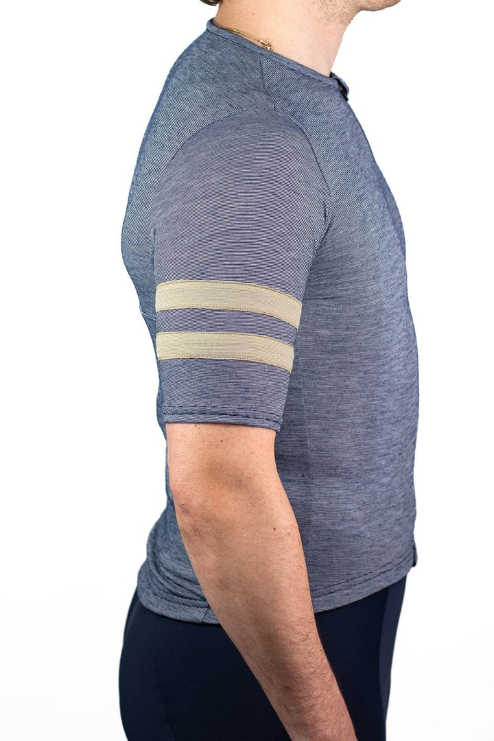 Summer Wool Short Sleeve Cycling Jersey - Steel Blue - Pinebury