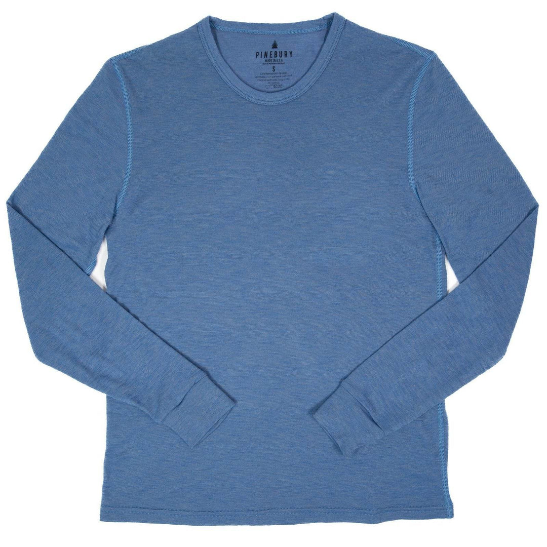 Summer Wool Long Sleeve Merino Wool Tee - Faded Blue - Pinebury