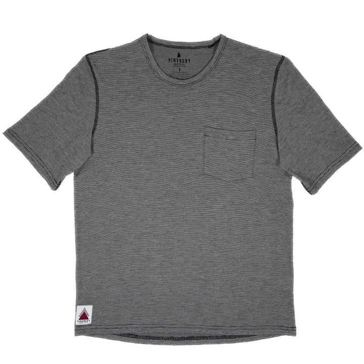 Summer Wool Short Sleeve Merino Wool Pocket Tee - Gray Stone - Pinebury