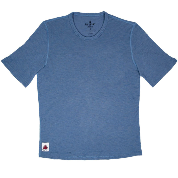 Summer Wool Short Sleeve Merino Wool Tee - Faded Blue - Pinebury