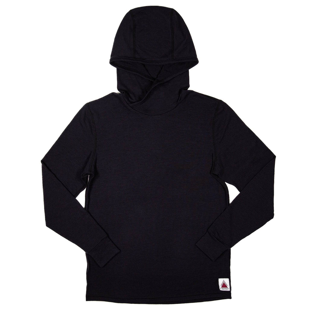 All Season Merino Wool Hoodie - Black - Pinebury