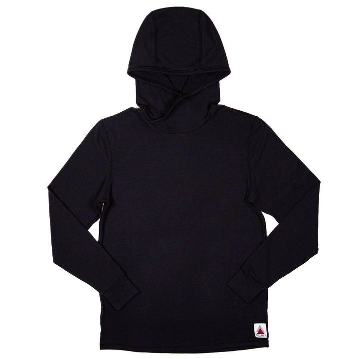 All Season Merino Wool Hoodie - Black - Pinebury