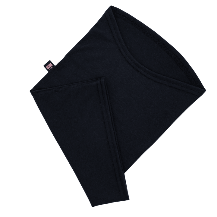 Lightweight Merino Wool Neck Warmer - Black - Pinebury