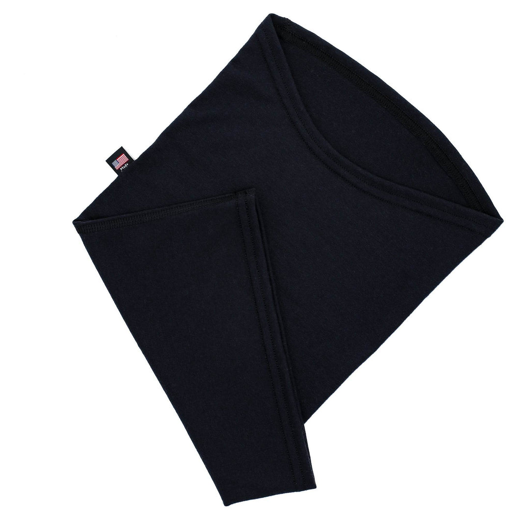 Lightweight Merino Wool Neck Warmer - Black - Pinebury