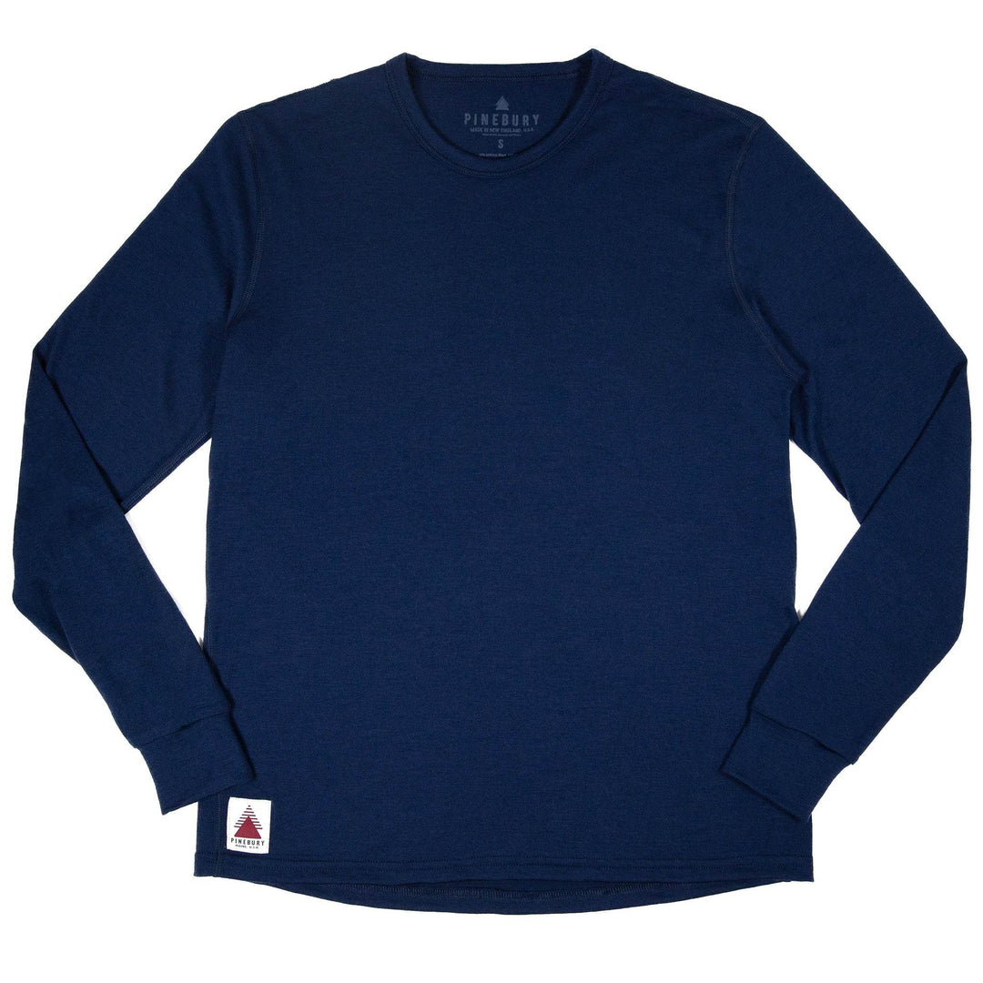 Every-Season Long Sleeve Merino Wool Tee - Atlantic Blue - Pinebury