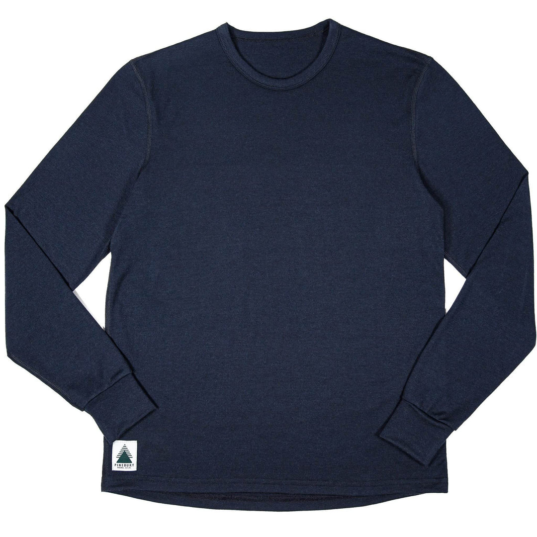 Every-Season Long Sleeve Merino Wool Tee - Midnight - Pinebury