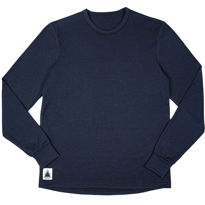 Every-Season Long Sleeve Merino Wool Tee - Midnight - Pinebury