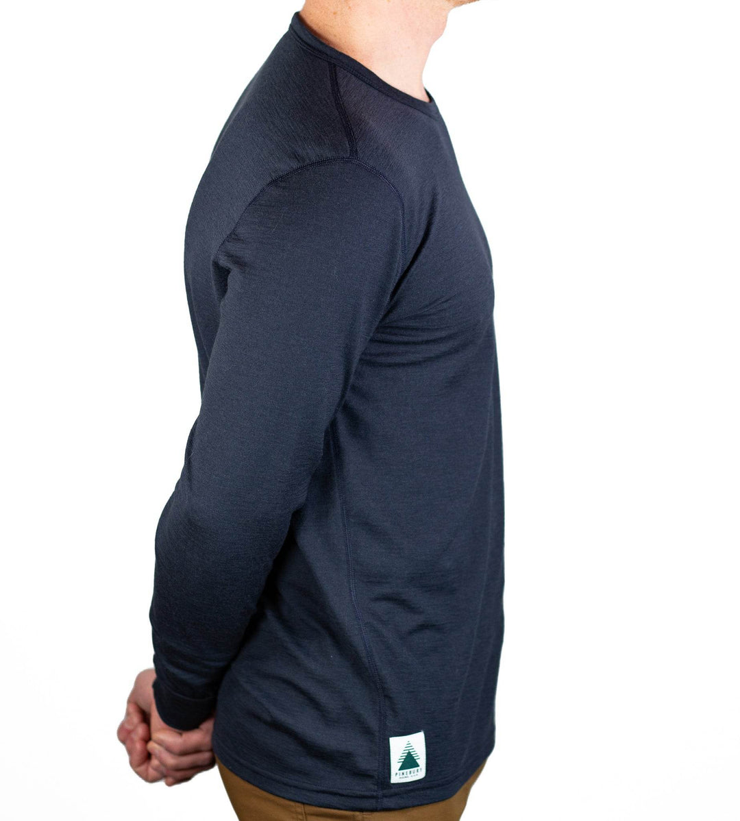 Every-Season Long Sleeve Merino Wool Tee - Midnight - Pinebury
