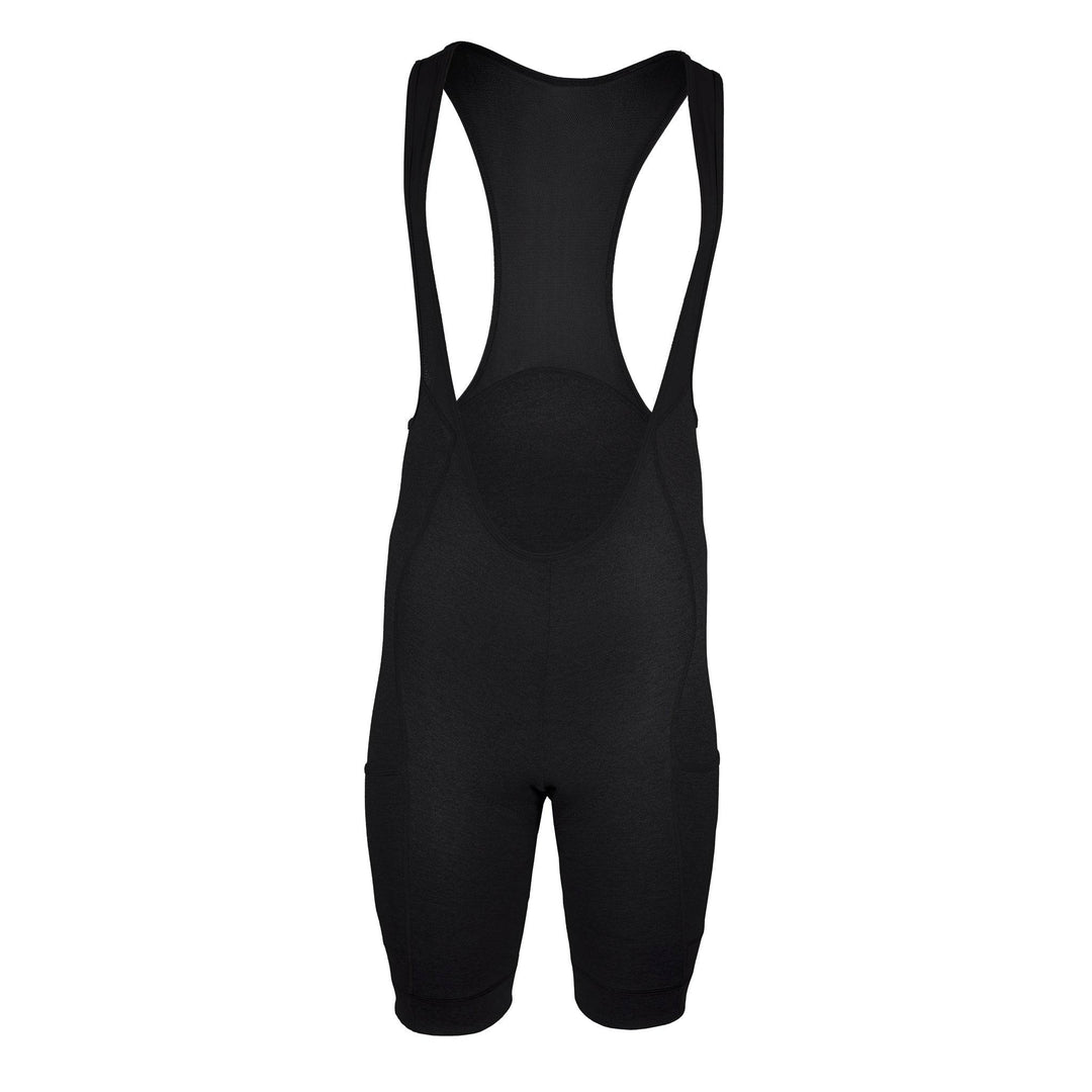 The Merino Wool Cargo Bib Shorts - Black - Pinebury