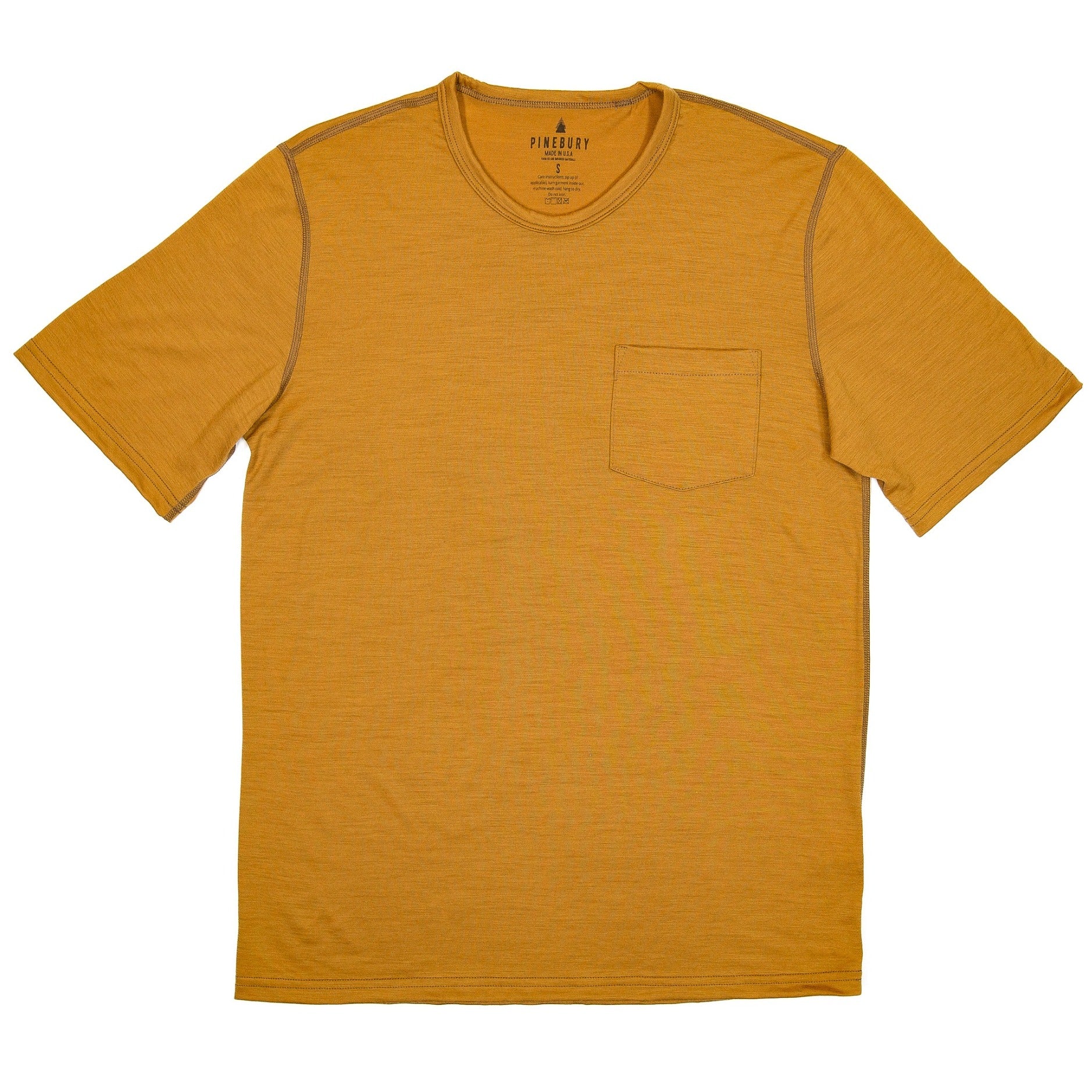 Pure Merino Wool Short Sleeve Pocket Tee - Tamarack – Pinebury