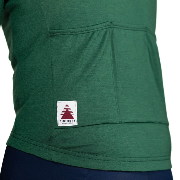 Every-Season Long Sleeve Merino Wool Cycling Jersey - Pine - Pinebury