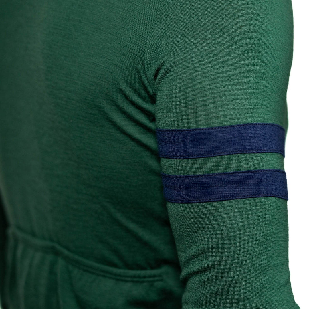 Every-Season Long Sleeve Merino Wool Cycling Jersey - Pine - Pinebury