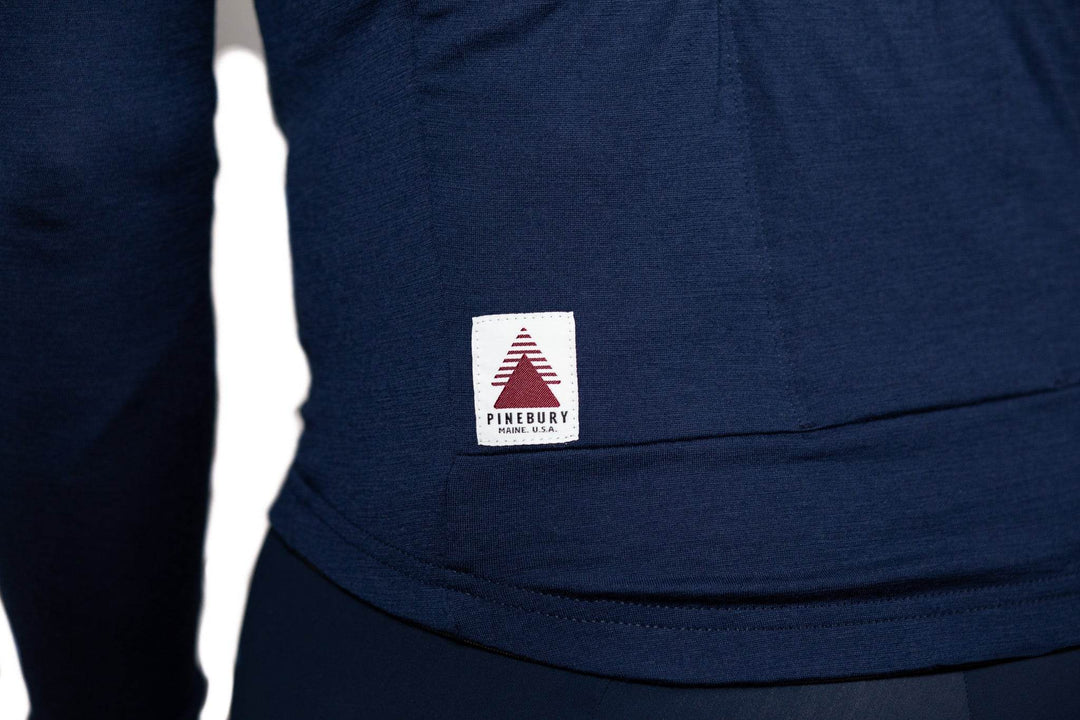 Every-Season Long Sleeve Merino Wool Cycling Jersey - Atlantic Blue - Pinebury