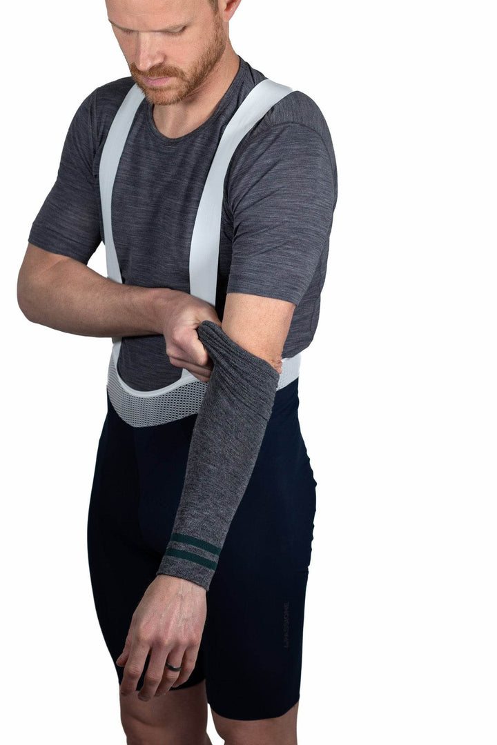 Signature Merino Wool Arm Warmers - Gray - Pinebury