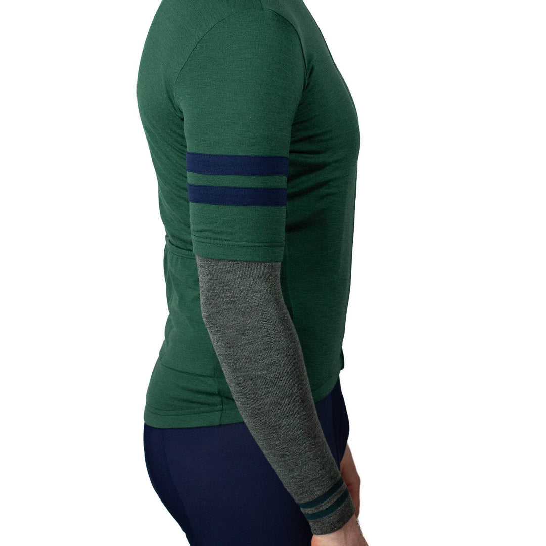 Every-Season Short Sleeve Merino Wool Cycling Jersey - Pine - Pinebury