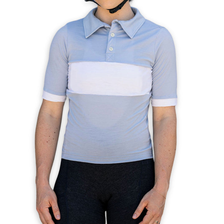 The Continental Merino Wool Cycling Jersey - Dusty Blue