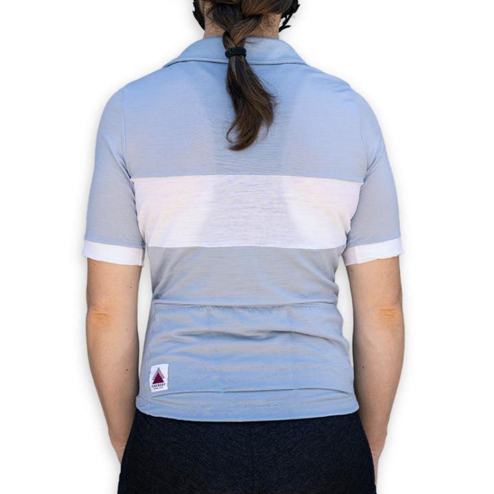 The Continental Merino Wool Cycling Jersey - Dusty Blue